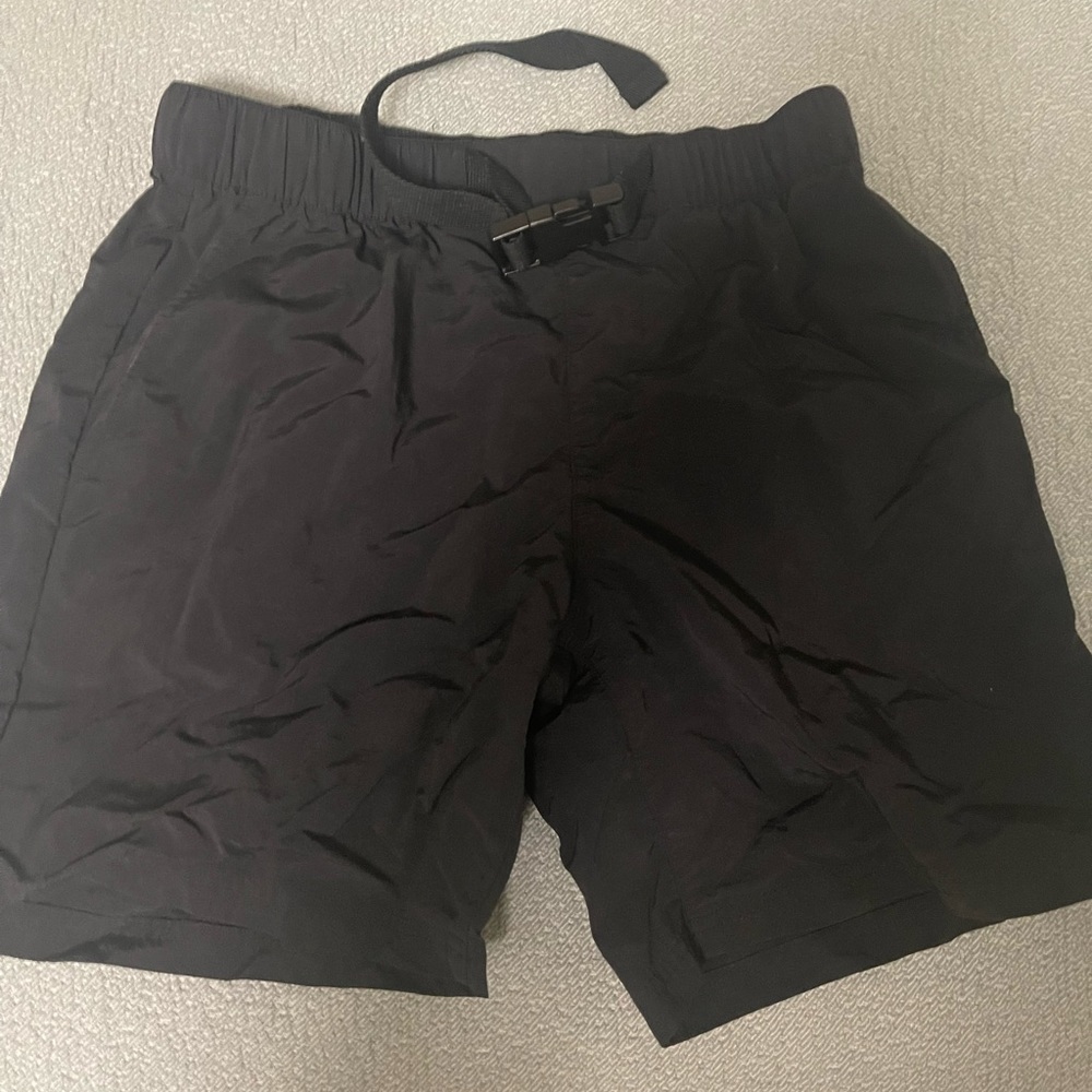 Black nylon shorts